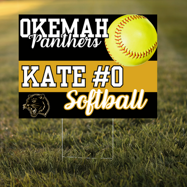 Okemah Panthers Softball Yard Sign